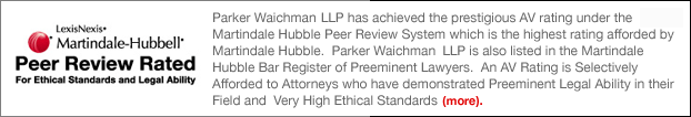 Parker Waichman LLP is an AV Rated Law Firm Under the Martindale Hubble Peer Review Rating System.